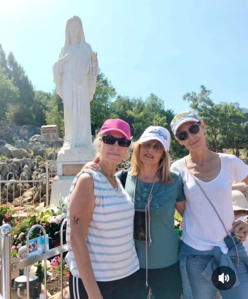 Lourdes with two friends on Podbrdo, Medjugorje